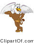 Vector Illustration of a Cartoon Griffin Mascot Leaning by Mascot Junction