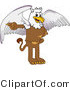 Vector Illustration of a Cartoon Griffin Mascot Pointing Left by Mascot Junction