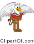 Vector Illustration of a Cartoon Griffin Mascot Reading by Mascot Junction