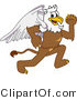 Vector Illustration of a Cartoon Griffin Mascot Running by Mascot Junction