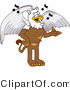 Vector Illustration of a Cartoon Griffin Mascot Singing by Mascot Junction