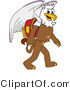 Vector Illustration of a Cartoon Griffin Mascot Walking to School by Mascot Junction