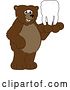 Vector Illustration of a Cartoon Grizzly Bear School Mascot Holding a Tooth by Mascot Junction