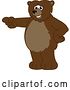 Vector Illustration of a Cartoon Grizzly Bear School Mascot Pointing by Mascot Junction