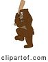 Vector Illustration of a Cartoon Grizzly Bear School Mascot Ready to Swing a Baseball Bat by Mascot Junction