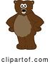 Vector Illustration of a Cartoon Grizzly Bear School Mascot Standing with His Hands on His Hips by Mascot Junction