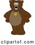 Vector Illustration of a Cartoon Grizzly Bear School Mascot Wearing a Sports Medal by Mascot Junction