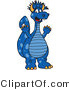Vector Illustration of a Cartoon Happy Blue Punk Dragon Mascot by Mascot Junction