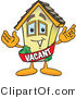 Vector Illustration of a Cartoon Home Mascot Wearing a Vacant Sash by Mascot Junction