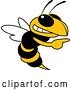 Vector Illustration of a Cartoon Hornet School Mascot Pointing by Mascot Junction