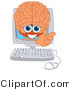 Vector Illustration of a Cartoon Human Brain Mascot in a Computer Screen by Mascot Junction