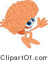 Vector Illustration of a Cartoon Human Brain Mascot Jumping by Mascot Junction