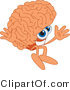 Vector Illustration of a Cartoon Human Brain Mascot Jumping by Toons4Biz