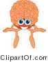 Vector Illustration of a Cartoon Human Brain Mascot Sitting on a Ledge by Mascot Junction