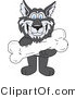 Vector Illustration of a Cartoon Husky Mascot Holding a Bone by Mascot Junction