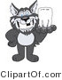 Vector Illustration of a Cartoon Husky Mascot Holding a Tooth by Mascot Junction