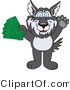 Vector Illustration of a Cartoon Husky Mascot Holding Cash by Mascot Junction