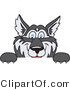 Vector Illustration of a Cartoon Husky Mascot Looking over a Blank Sign by Toons4Biz