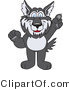 Vector Illustration of a Cartoon Husky Mascot Pointing Upwards by Mascot Junction