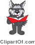 Vector Illustration of a Cartoon Husky Mascot Reading a Book by Toons4Biz