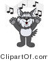 Vector Illustration of a Cartoon Husky Mascot Singing by Toons4Biz