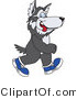 Vector Illustration of a Cartoon Husky Mascot Walking in Shoes by Mascot Junction