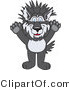 Vector Illustration of a Cartoon Husky Mascot with Spiked Hair by Mascot Junction