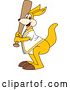 Vector Illustration of a Cartoon Kangaroo Mascot Baseball Player Batting by Toons4Biz