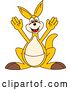Vector Illustration of a Cartoon Kangaroo Mascot Cheering by Mascot Junction