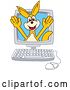 Vector Illustration of a Cartoon Kangaroo Mascot Emerging from a Desktop Computer Screen by Toons4Biz