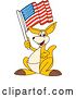 Vector Illustration of a Cartoon Kangaroo Mascot Holding an American Flag by Mascot Junction