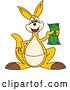Vector Illustration of a Cartoon Kangaroo Mascot Holding Cash by Mascot Junction