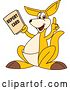 Vector Illustration of a Cartoon Kangaroo Mascot Holding up a Finger and Report Card by Toons4Biz