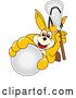 Vector Illustration of a Cartoon Kangaroo Mascot Holding up a Lacrosse Ball and Stick by Mascot Junction