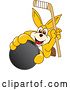 Vector Illustration of a Cartoon Kangaroo Mascot Holding up an Ice Hockey Stick and Puck by Toons4Biz