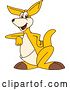 Vector Illustration of a Cartoon Kangaroo Mascot Leaning by Mascot Junction