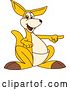 Vector Illustration of a Cartoon Kangaroo Mascot Pointing to the Right by Mascot Junction