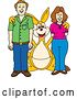 Vector Illustration of a Cartoon Kangaroo Mascot Posing with Parents by Mascot Junction