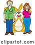 Vector Illustration of a Cartoon Kangaroo Mascot Posing with Parents by Toons4Biz