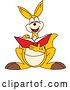 Vector Illustration of a Cartoon Kangaroo Mascot Reading a Book by Mascot Junction