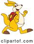Vector Illustration of a Cartoon Kangaroo Mascot Student Walking by Mascot Junction