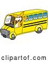Vector Illustration of a Cartoon Kangaroo Mascot Waving and Driving a Bus by Mascot Junction