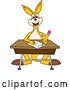 Vector Illustration of a Cartoon Kangaroo Mascot Writing at a Desk by Mascot Junction