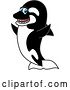 Vector Illustration of a Cartoon Killer Whale Orca Mascot Cheering by Toons4Biz