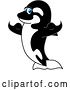 Vector Illustration of a Cartoon Killer Whale Orca Mascot Flexing by Mascot Junction