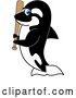 Vector Illustration of a Cartoon Killer Whale Orca Mascot Holding a Baseball Bat by Mascot Junction