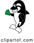 Vector Illustration of a Cartoon Killer Whale Orca Mascot Holding Cash Money by Mascot Junction