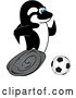Vector Illustration of a Cartoon Killer Whale Orca Mascot Playing Soccer by Toons4Biz