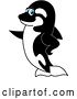Vector Illustration of a Cartoon Killer Whale Orca Mascot Pointing by Mascot Junction