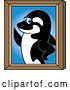 Vector Illustration of a Cartoon Killer Whale Orca Mascot Portrait by Mascot Junction